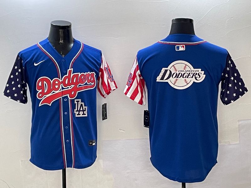Men Los Angeles Dodgers Blank Blue a generation of national flags Joint name 2025 Nike MLB Jersey style 29